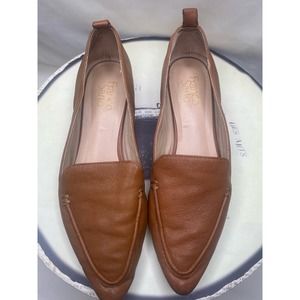 Franco Sarto Womens Starland Leather Flats Loafers Tan Size 9.5